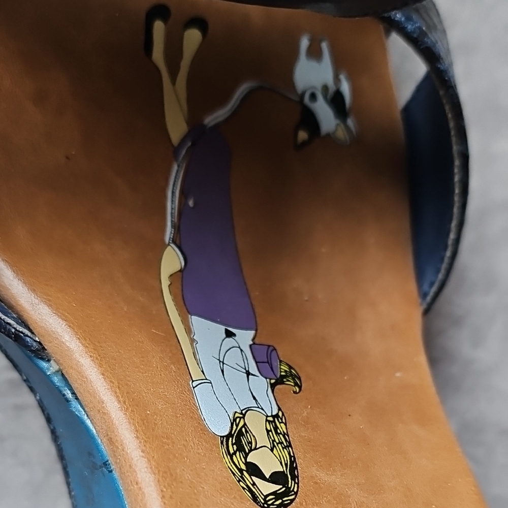 Libby Edelman Python Embossed Blue Sandals - image 2